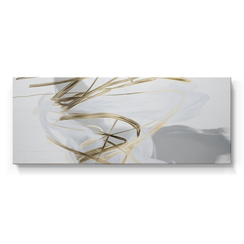 Série abstraite-DCCLXIV- Toile tendue avec châssis - Prêt à accrocher, H 12 po x l 30 po
