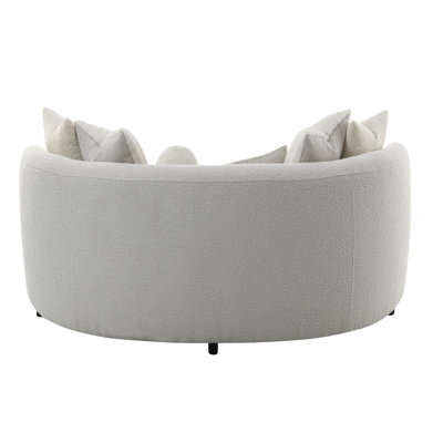 Iniko Beige Boucle Sofa W/6 Pillows
