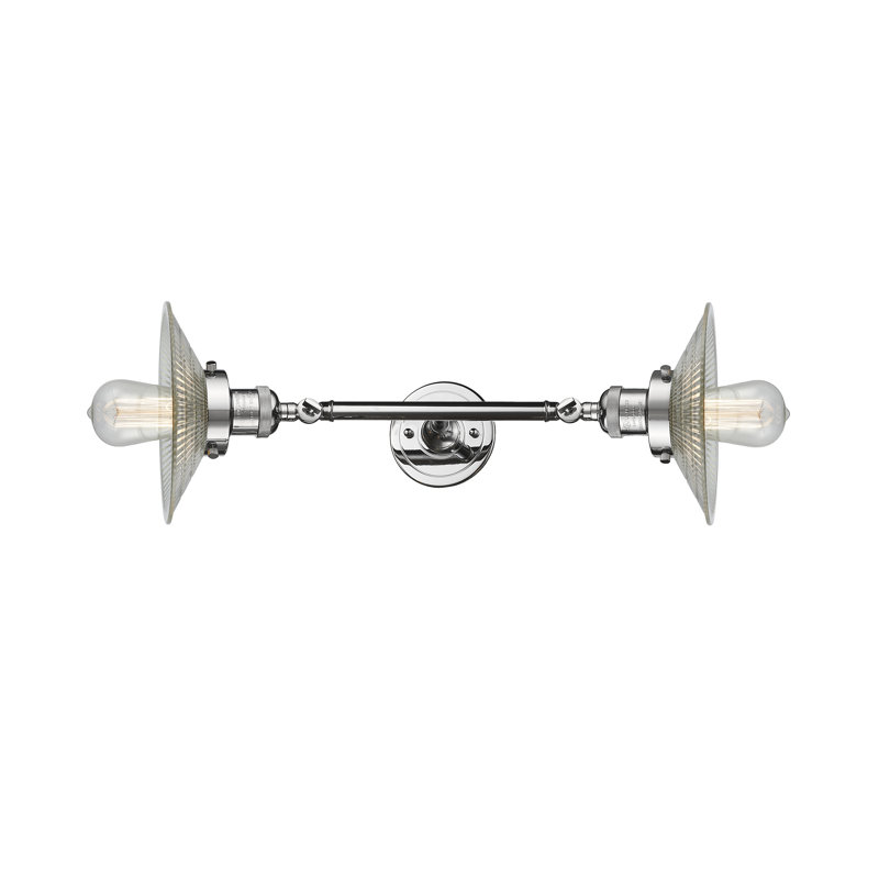 Lavelle 2 - Light Dimmable Vanity Light, Clear Halophane, Antique Copper, Bulb Not Included