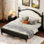 Lit plateforme pour chambre à coucher avec tête de lit rembourrée, cadre de lit pour la maison-317721555-317721552
