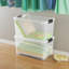 Bac de rangement empilable en plastique transparent 70 qt avec couvercle verrouillable Sterilite (paquet de 4)