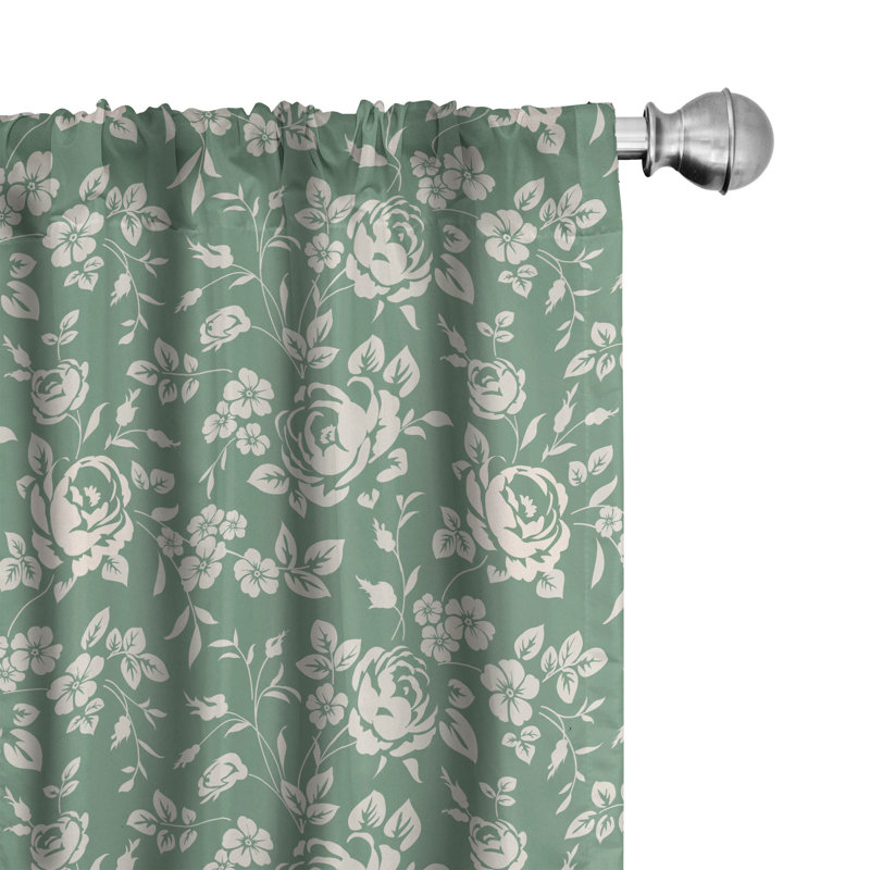 Floral Semi-Sheer Rod Pocket Sliding Panel, 28" x 95"