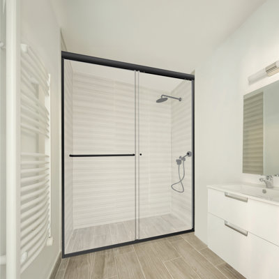 54'' W x 72'' H Shower Door with Clear Tempered Glass