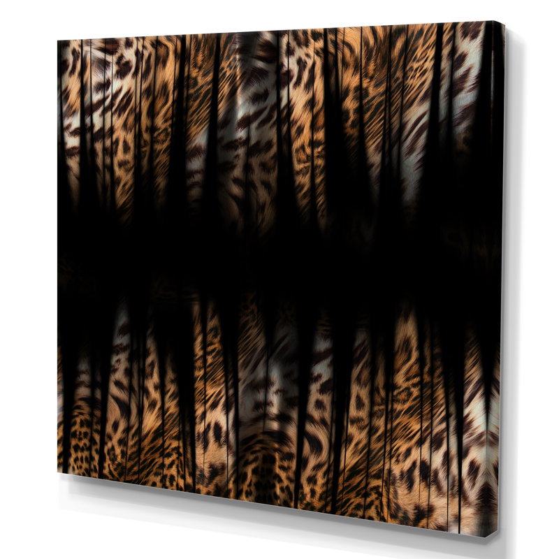 Léopard et tigre II - photographie, L 36 po x H 36 po, Toile tendue