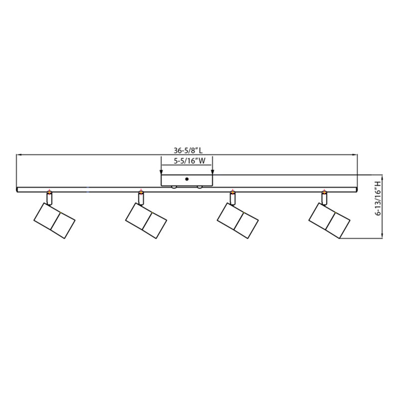 Metro 36.63'' 4 -Light Rail Track Kit with Dimmable