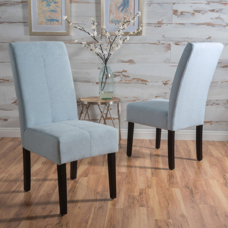 Chaise de salle à manger rembourrée, Bleu clair