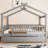 Wooden House Bed with Trundle