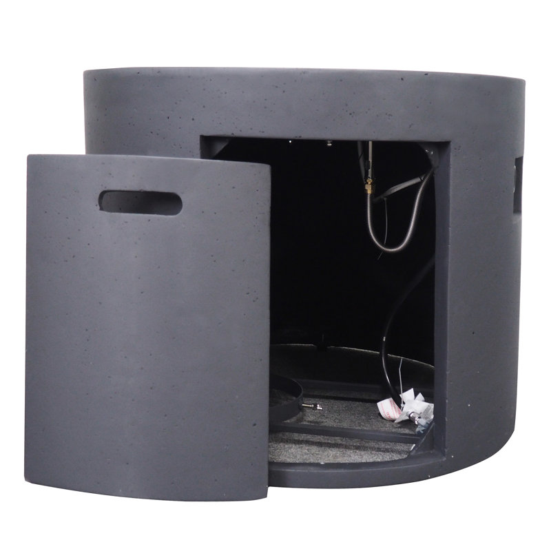 Foyer profond 31,75 pouces, 40 000, gris foncé, rond 31 po sans assemblage