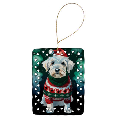 Sealyham Terrier Christmas Porcelain Ornament