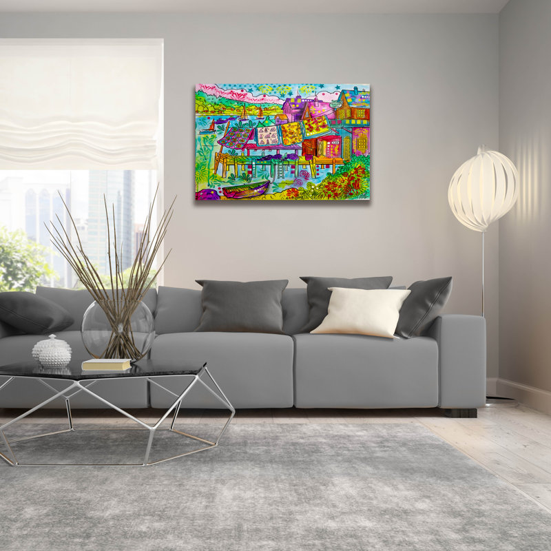 «Dean At The Docks» par Dean Russo, art mural en verre acrylique, H 24 po x l 36 po x P 0,2 po