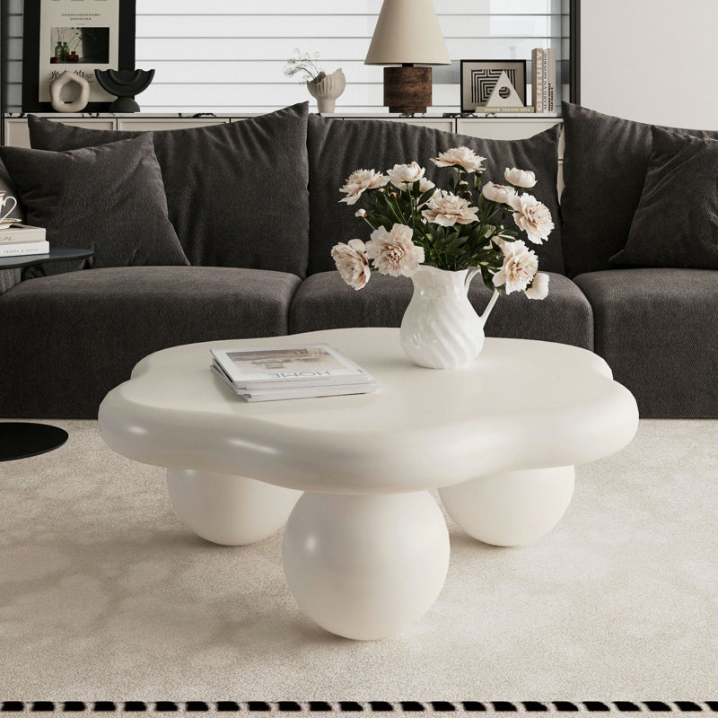 35" Cream Cloud Shaped Coffee Table