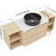 Meuble-lavabo de 54 po avec lavabo d'art en céramique, 2 tablettes de rangement, portes à fermeture en douceur, meuble-lavabo contemporain en contreplaqué, styles d'évier uniques, agrandissement