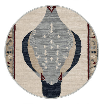 Washable Red eyed Dove Birds Area Rug