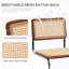 Benett Modern 46cm Natural Woven Rattan Dining Chairs with Metal Frame Small Kitchen Side Chairs-595105645-602722783