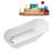 67" Streamline Soaking Glossy White Freestanding Tub and Tray With Internal Drain-101413025