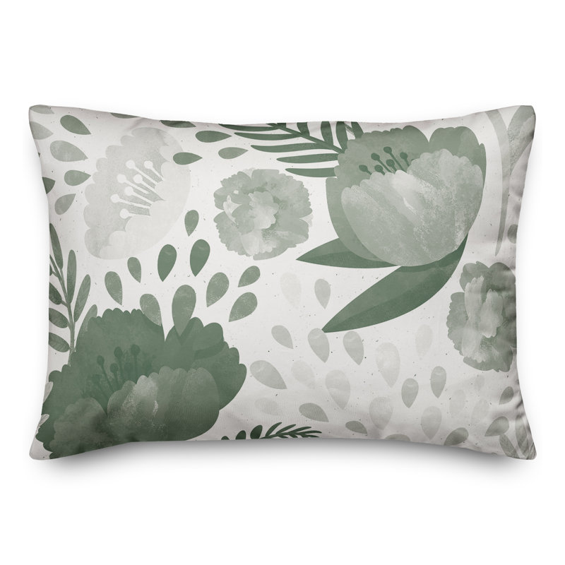 Housse et insert de coussin rectangulaire simple 20 pièces Simple Floral, Vert