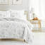 Ensemble de courtepointe - léger - couvre-lit matelassé toutes saisons - marguerite fleurie gris clair-105628165