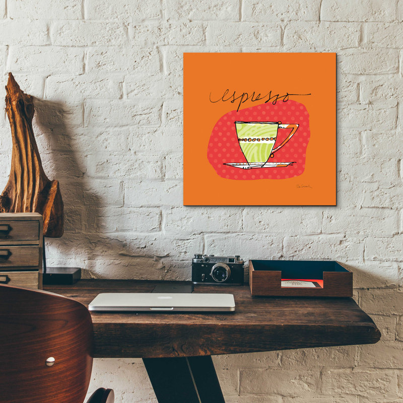 «Colorful Coffee Espresso No Border» par Sue Schlabach, art mural en verre acrylique, H 12 po x l 12 po x P 0,13 po