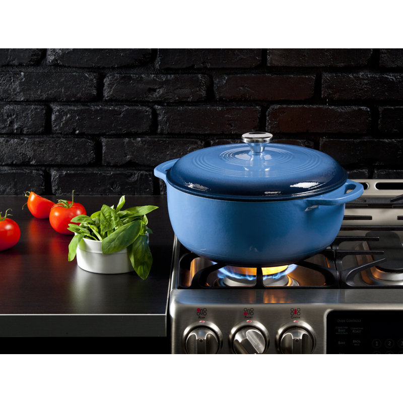 Blue Enameled Cast Iron 7.5 Quart Dutch Oven