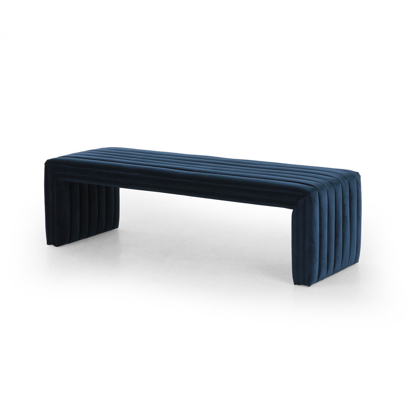 Banc rembourré 61 po Brandt, Bleu marine saphir