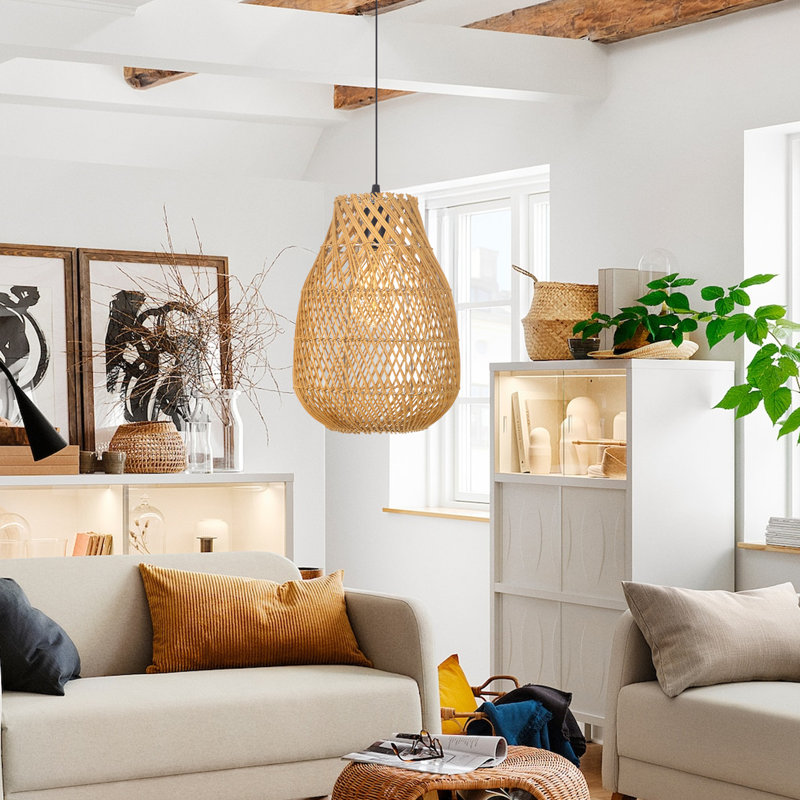 Luminaire suspendu géométrique naturel à 1 lumière Assandra
