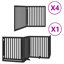 Archie & Oscar Dog Gate With Door Foldable 12 Panels Brown 600 Cm Poplar Wood-924659311-924659299