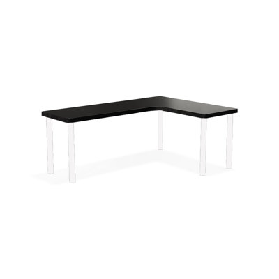 Black L-Shaped Solid Wood desk