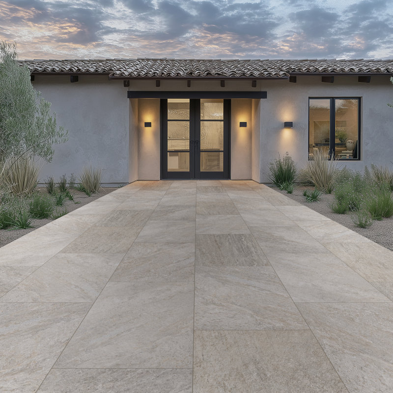 Pavé aspect pierre de porcelaine mat 24 po x 48 po x 0,79 po Sterling (8 pieds carrés / unité, 1 pièce)