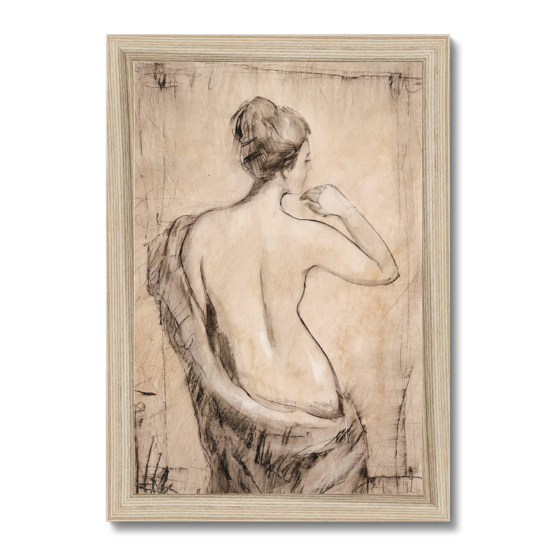 Nude Study II by Timothy O' Toole - Painting, 34cm H x 24cm W, Natural Wood Framed Paper Print