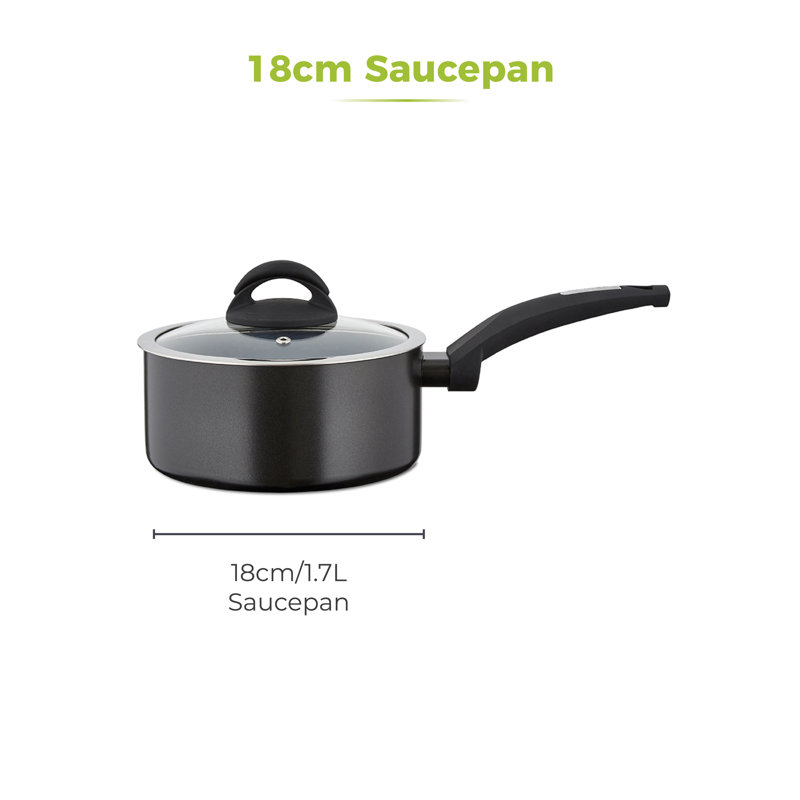 Tower Cerasure Saucepan with Non-Stick Coating, Suitable for all Hob Types, Graphite, 1.7 litres