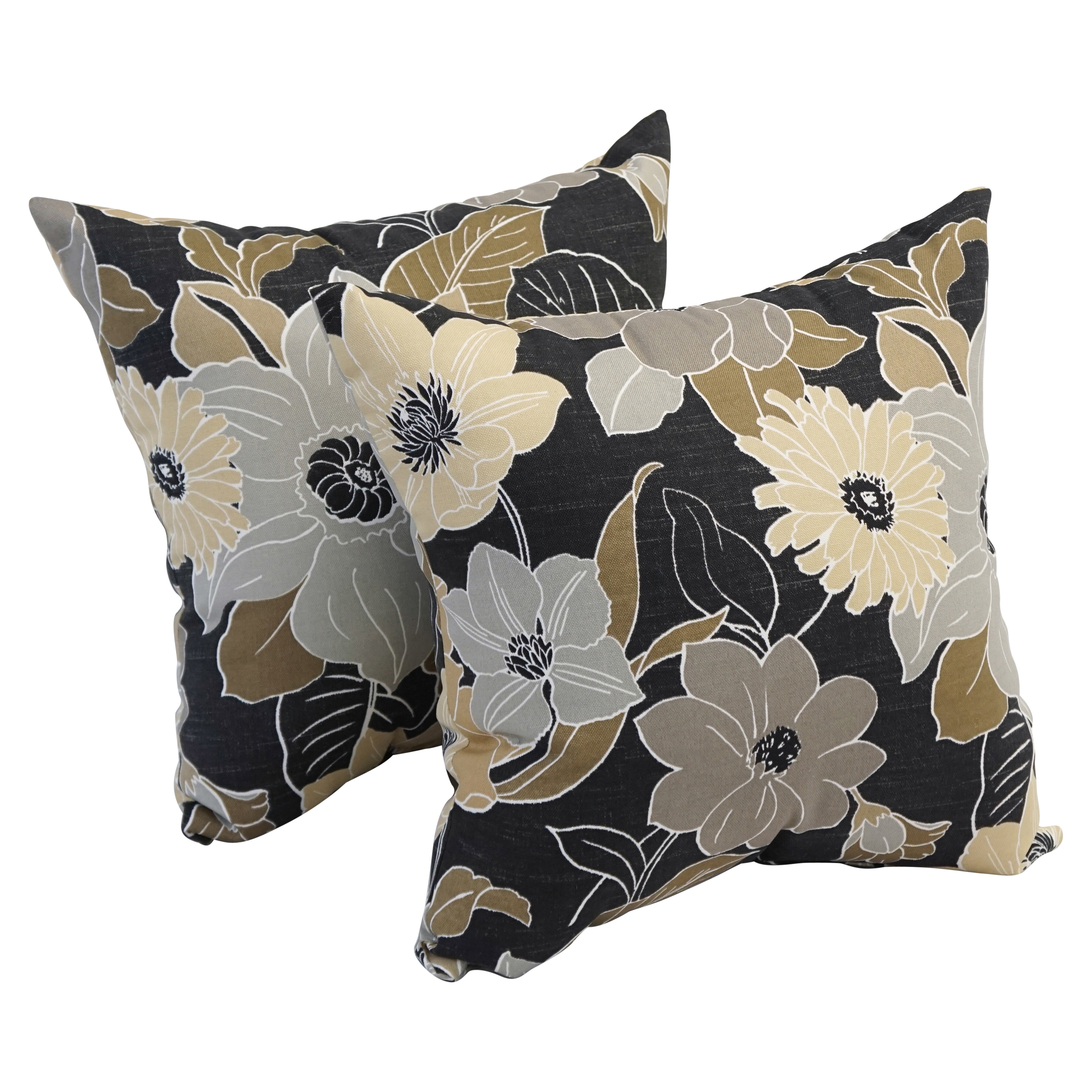 Ertan Floral Polyester Indoor Outdoor Throw Pillow