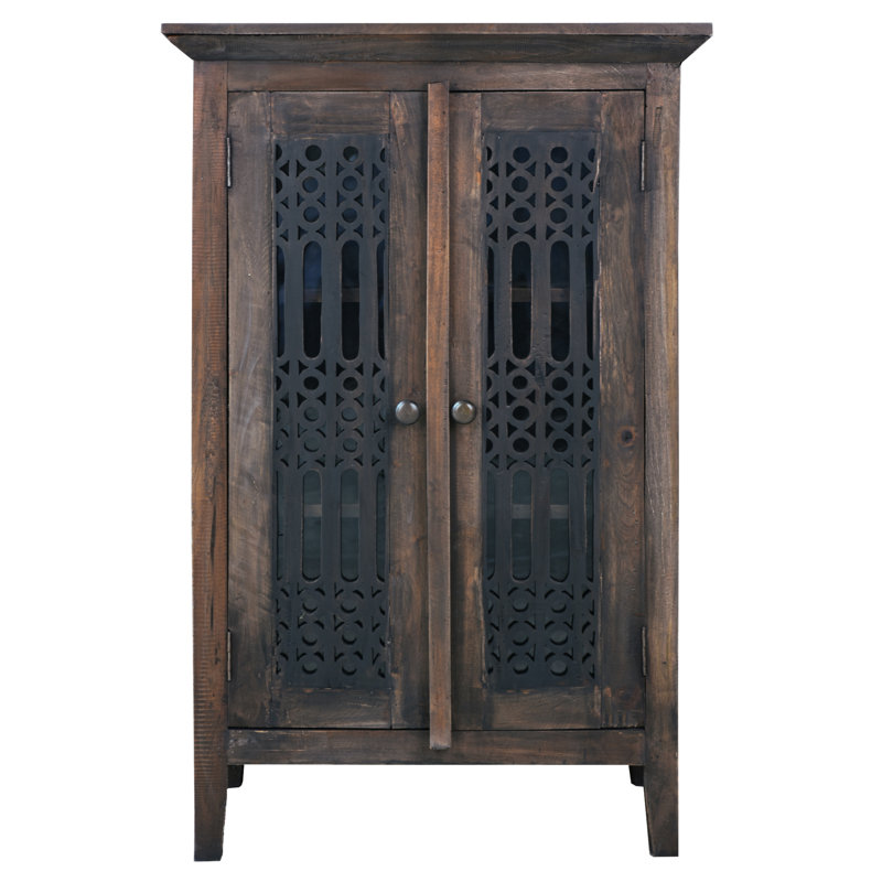 Armoire d'appoint en bois massif à 2 portes de 41,5 po de hauteur Nyles