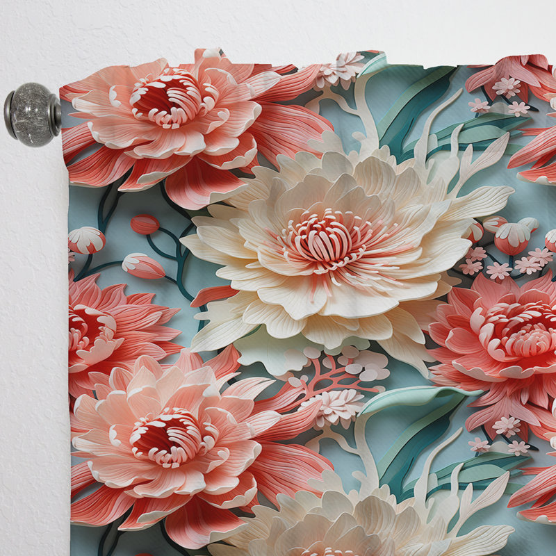 Corail Serenade motif tropical IV - rideau en velours tropical - obscurcissant - 1 panneau, L 52 po x L 63 po