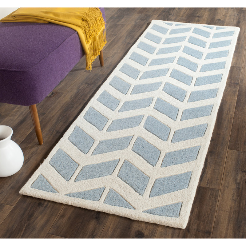 Deedie Hand Tufted Wool Chevron Rug, Runner 2'3" x 7'