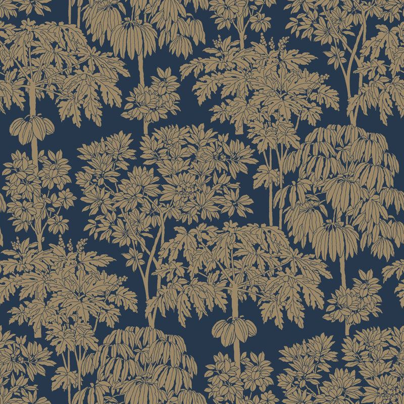 Papier peint Tonal Trees Tropical, Bleu