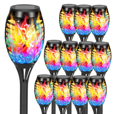 Lampes solaires d'extérieur, torches solaires bleues à flamme, décorations de jardin et d'Halloween, éclairage paysager solaire décoratif pour pelouse, cour et allée.