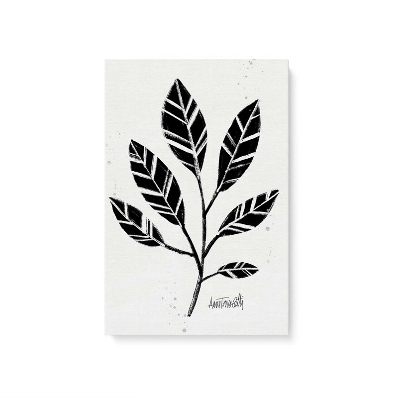 Toile tendue Botanicals III noir et blanc, H 18 po x l 12 po