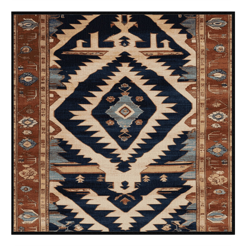 Tapis brun lavable à la machine, Carré 7 pi