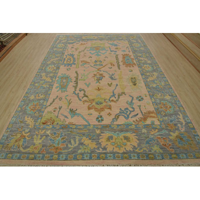 Anatolia Rug 9’2” X 12’1” Pink Wool Modern Hand-Knotted Oriental Carpet