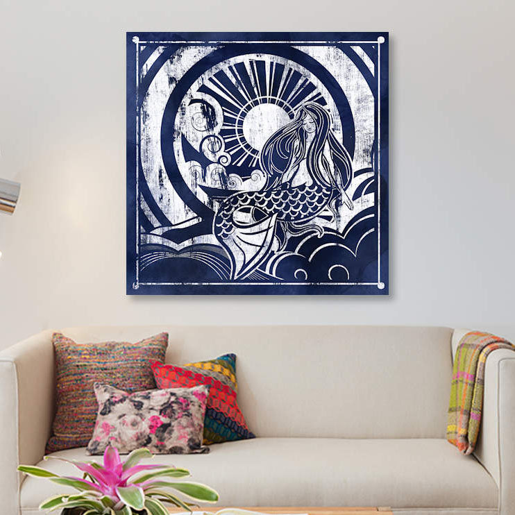 « ink dip sirène », impression sur toile, H 12 po x l 12 po x P 0,75 po