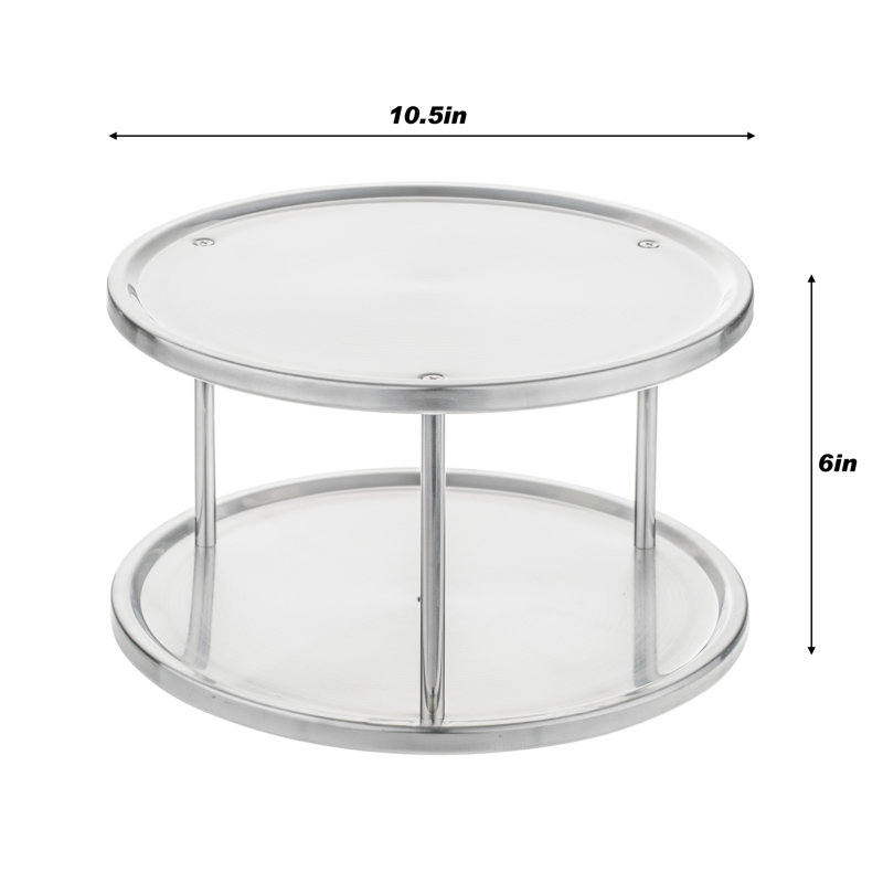 Stainless Steel 2-Tier Revolving Kitchen Organizer