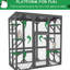 Maison pour chat grise avec six plateformes, toit imperméable, fil d'acier galvanisé et bois, cage pratique