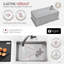 Évier de cuisine encastré à simple cuve en acier inoxydable 27 pouces avec accessoires noirs