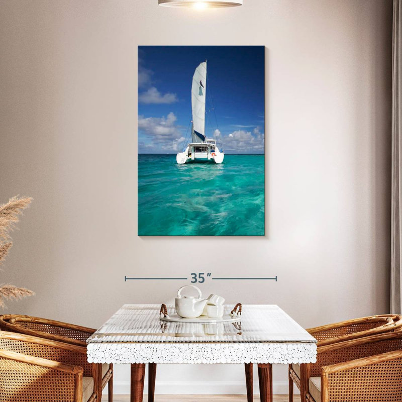 Aime Turquoise Sea Catamaran, 45" H x 30" W