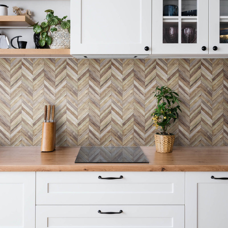 Kristi 30cm x 30cm PVC Wood-Effect Tile in Brown