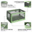 Boîte de rangement pliable, 5 ouvertures latérales empilables avec couvercle, roues, loquets de sécurité, poignées-12971097-12971098