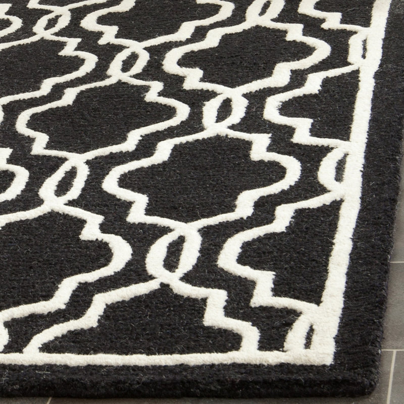 Cannen Hand Tufted Wool Geometric Rug, Rectangle 2' x 3'