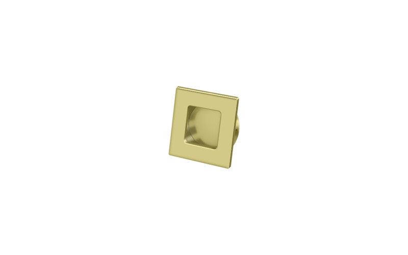 Deltana FPS234U3-UNL Flush Pull, Square, HD, 2-3/4" x 2-3/4", Solid Brass in Unlacquered Brass, Polished Brass