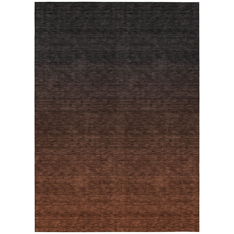 Tapis d'extérieur lavable abstrait gris anthracite 10 pi x 14 pi