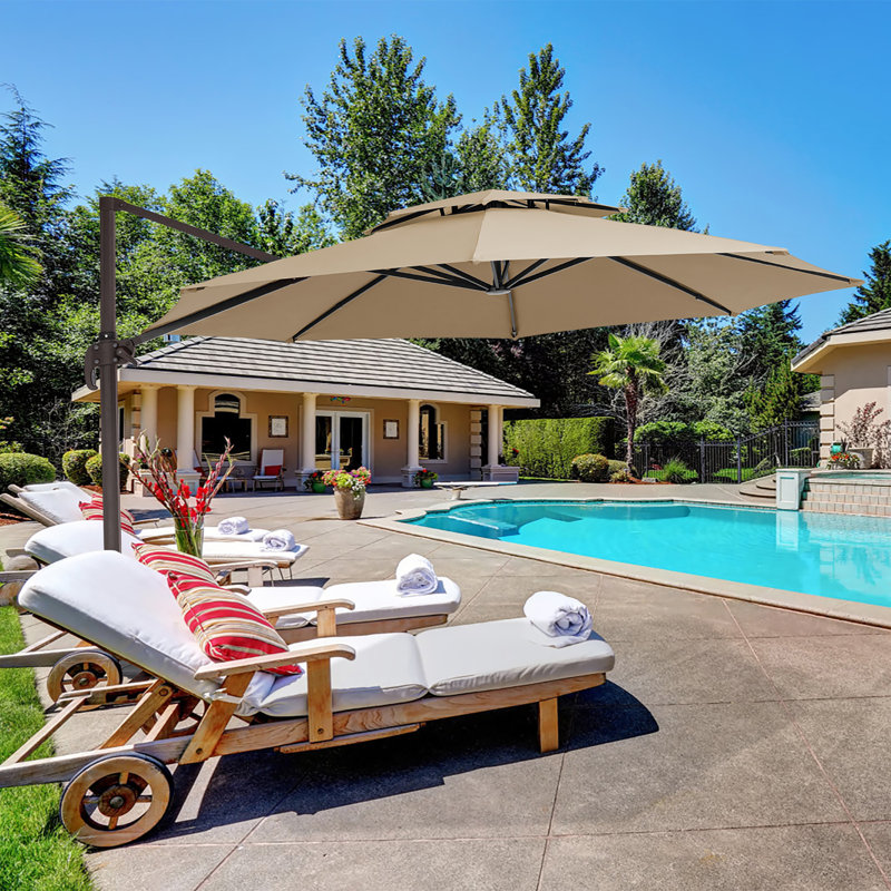 Parasol en porte-à-faux Pulk, Jaune, L 132 po x P 132 po